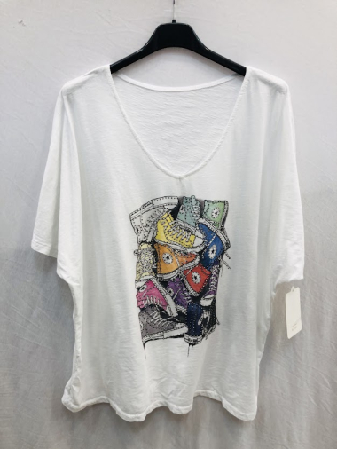 Großhändler Mylee - Mehrfarbiges Converse-T-Shirt in Übergröße
