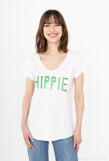 Wholesalers Mylee - T-shirt Hippie fond blanc