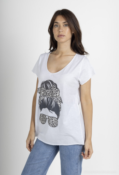 Wholesaler Mylee - Girls' Leopard Turban Printed T-Shirt