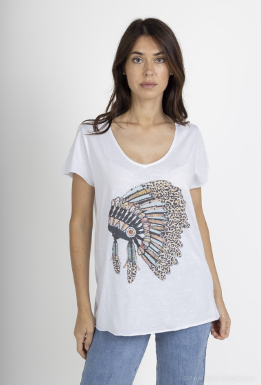Grossiste Mylee - T-shirt imprimé à Navajo léopard