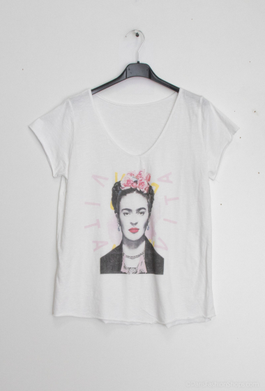 Großhändler Mylee - T-Shirt mit Frida-Portraitdruck