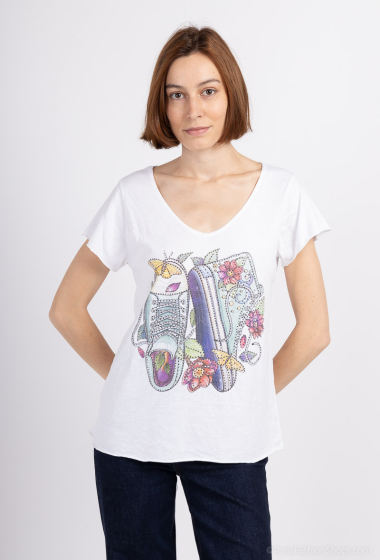 Wholesaler Mylee - Basketball and butterfly print T-shirt