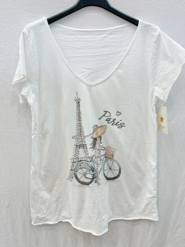 Großhändler Mylee - T-Shirt mit Paris-Aufdruck