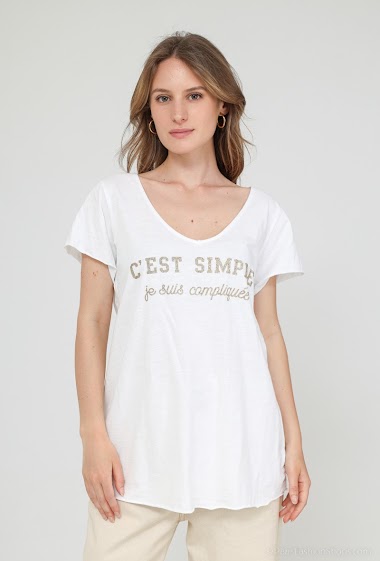 Großhändler Mylee - Kompliziertes, schlichtes bedrucktes T-Shirt