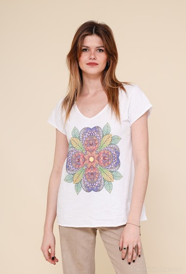 Wholesalers Mylee - T-shirt imprimé strass fleur