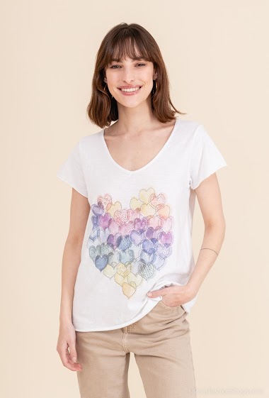 Grossiste Mylee - T-shirt imprimé strass