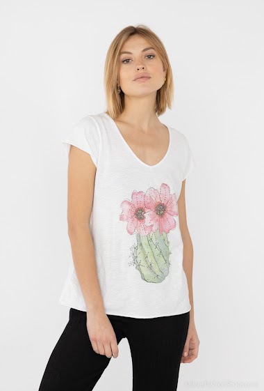 Grossiste Mylee - T-shirt imprimé strass