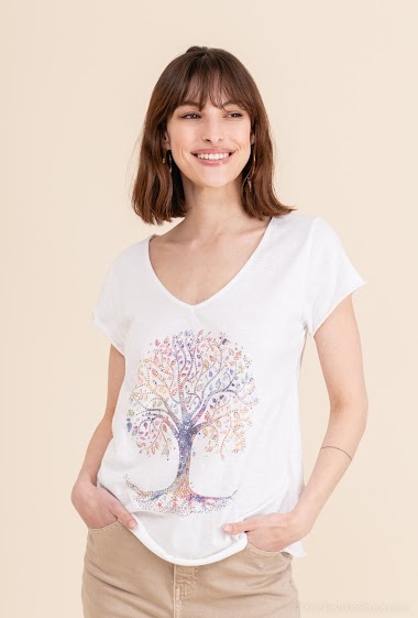 Großhändler Mylee - T-Shirt mit Strass-Print