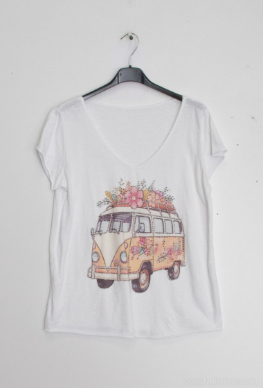 Grossiste Mylee - T-shirt imprimé van & fleurs
