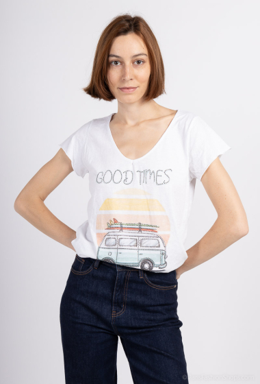 Mayorista Mylee - Camiseta con estampado de furgoneta Good Time