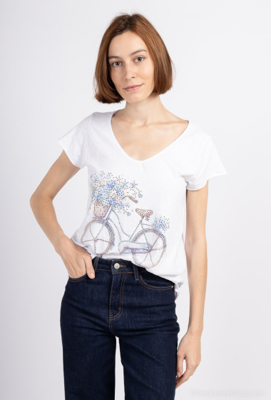 Grossiste Mylee - T-shirt imprimé vélo bleu