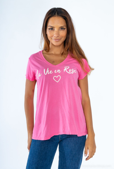 Grossiste Mylee - T-shirt la vie en rose