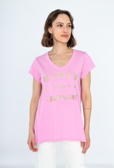 Grossiste Mylee - T-shirt Maman besoin de champagne