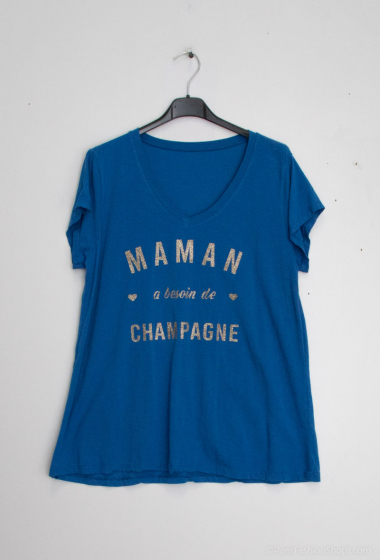Grossiste Mylee - T-shirt Maman besoin de champagne