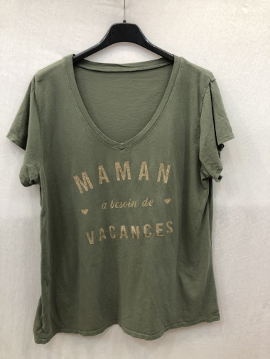 Grossiste Mylee - T-shirt Maman besoin de vacances