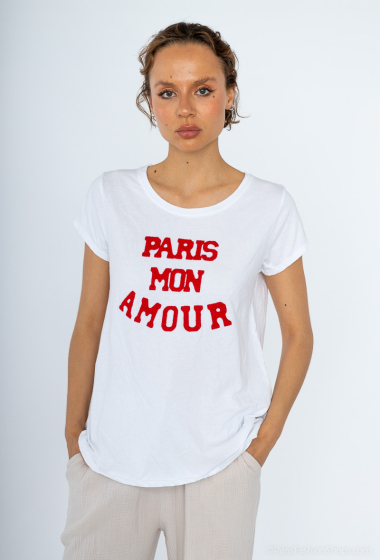 Mayorista Mylee - Camiseta Paris my love fondo blanco