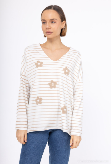 Wholesaler Mylee - Striped t-shirt with flowers