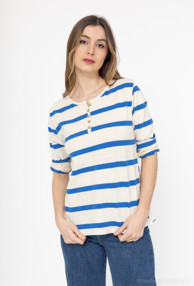 Wholesaler Mylee - Striped cotton top with long sleeves