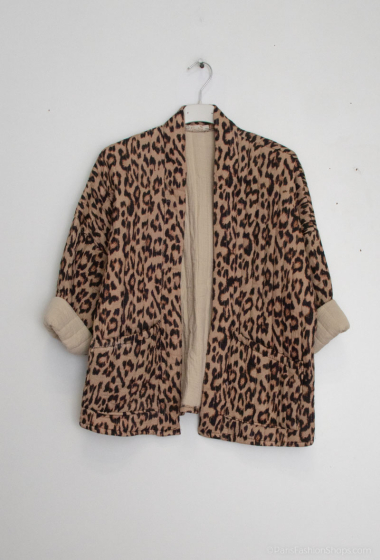 Großhändler Mylee - Wattierte Jacke aus Baumwollgaze mit Leopardenmuster