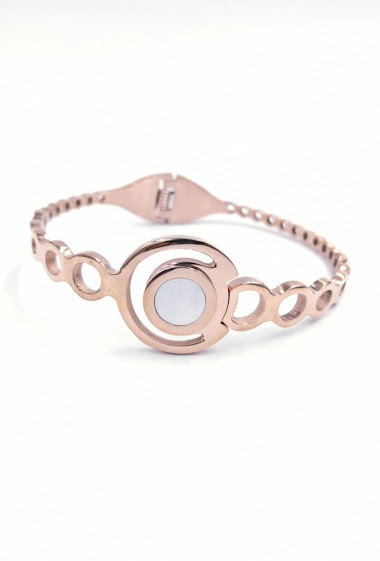 Grossiste MYLENE ET FELIX - Bracelet acier cercle avec nacre rose gold