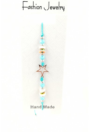 Grossiste MYLENE ET FELIX - bracelet cordon femme etoile Bracelet pierre coloré et acier