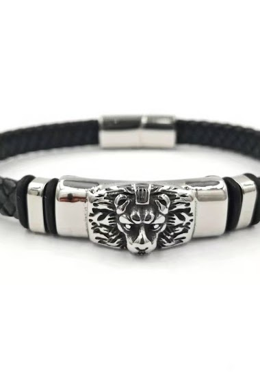 Grossiste MYLENE ET FELIX - Bracelet cuir avec tête de lion 216