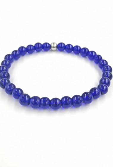 Grossiste MYLENE ET FELIX - Bracelet verre bleu foncé