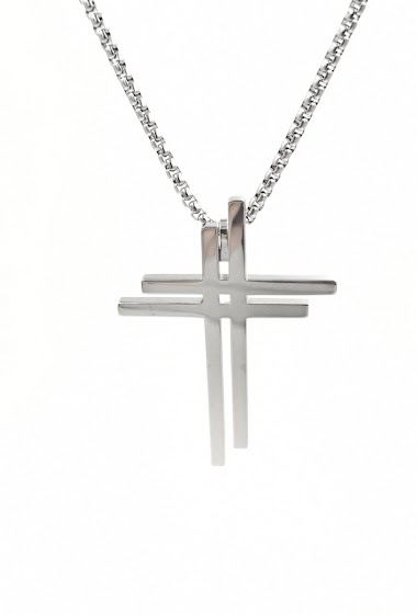Grossiste MYLENE ET FELIX - collier croix acier inoxydable collier homme pendentif