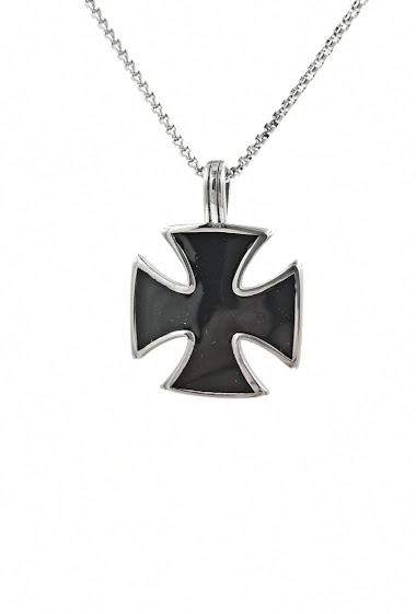 Grossiste MYLENE ET FELIX - Collier croix de malte homme collier pendentif en acier