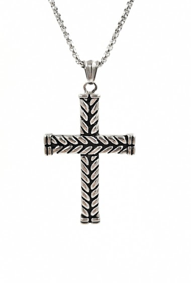 Grossiste MYLENE ET FELIX - Collier croix moderne pendentif collier homme en acier