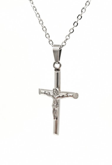 Grossiste MYLENE ET FELIX - Collier pendentif Croix de Jésus collier homme pendentif en acier