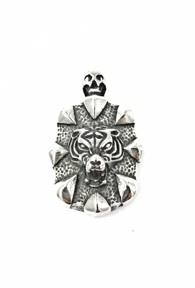 Wholesaler MYLENE ET FELIX - Steel pendant tiger head with skull
