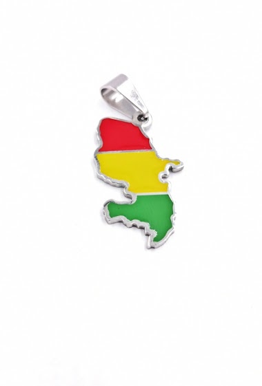 Großhändler MYLENE ET FELIX - Bolivia flag stainless steel map pendant