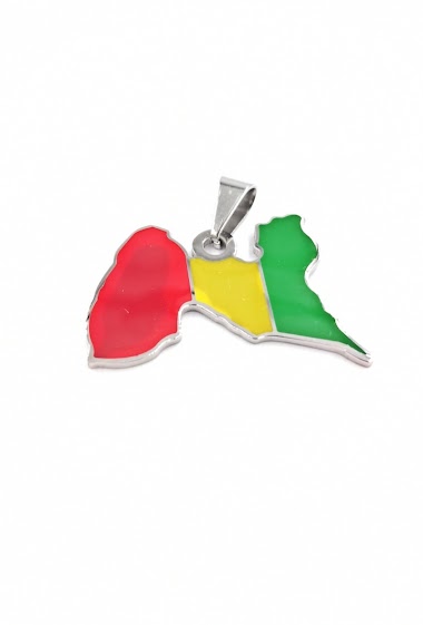 Großhändler MYLENE ET FELIX - Guinea flag map pendant stainless steel