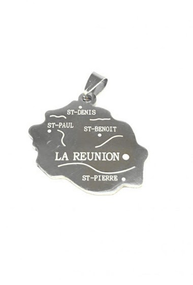 Wholesaler MYLENE ET FELIX - Reunion Island stainless steel map pendant