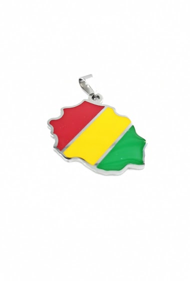 Wholesaler MYLENE ET FELIX - Lithuania flag map pendant stainless steel