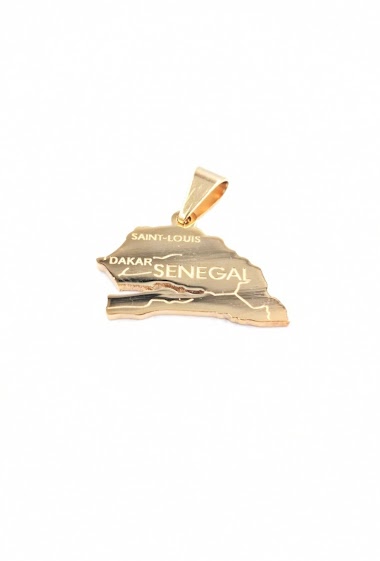 Wholesaler MYLENE ET FELIX - Senegal map pendant in gold stainless steel