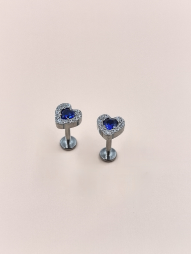 Wholesaler MYLENE ET FELIX - Blue heart titanium piercing