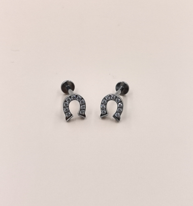 Wholesaler MYLENE ET FELIX - Titanium horseshoe piercing with rhinestones