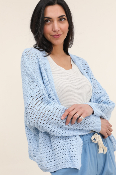 Wholesaler NAÏS - Openwork crochet style cardigan, 100% cotton