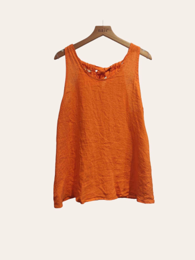 Wholesaler NAÏS - TANK TOP WITH BOW IN THE BACK, 100% LINEN