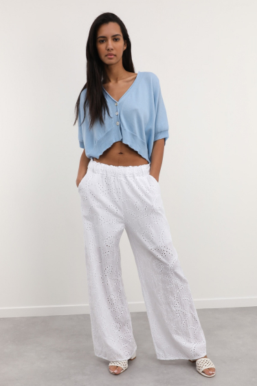 Wholesaler NAÏS - EMBROIDERED TROUSERS WITH ELASTIC WAIST