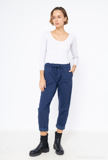 Wholesaler NAÏS - Elastic waist pants with lace cuffs 100% cotton