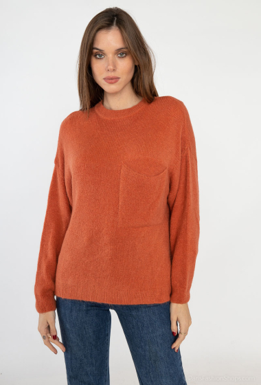 Wholesaler NAÏS - Round neck sweater with pocket and raglan sleeves in alpaca blend
