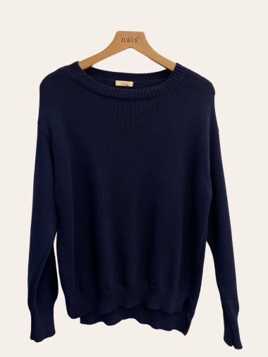 Großhändler NAÏS - Lockerer Pullover mit Rundhalsausschnitt, 100 % Baumwolle