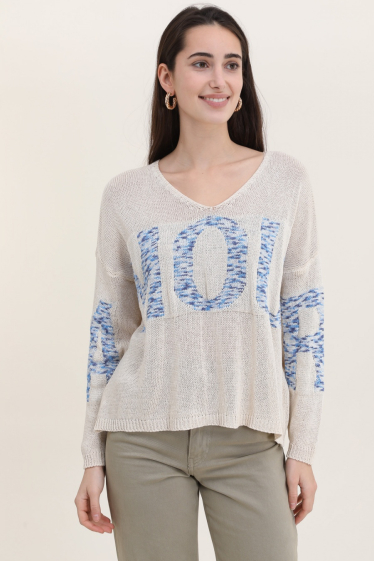 Wholesaler NAÏS - Amour flight collar sweater, 100% cotton