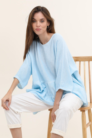 Wholesaler NAÏS - LOOSE FASHIONED TUNIC IN LINEN AND COTTON