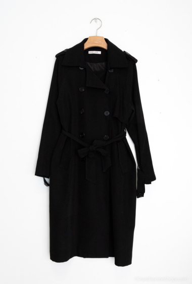 Wholesaler Nana Love - 8-button black trench coat