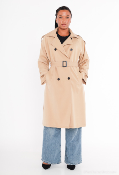 Wholesaler Nana Love - 8-button black trench coat