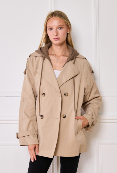 Wholesaler Nana Love - Trench coat with check finish